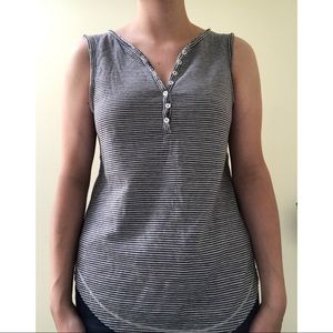 Gray Striped Henley Tank (Anthropologie)